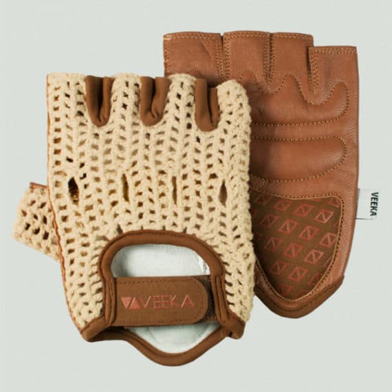 Gants vintage mitaines - Beige - Veeka