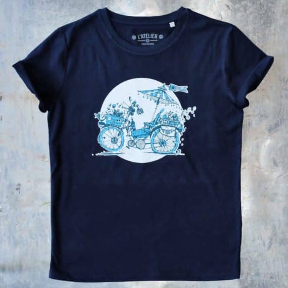 T-Shirt Voyage à bicyclette {Bleu Marine}