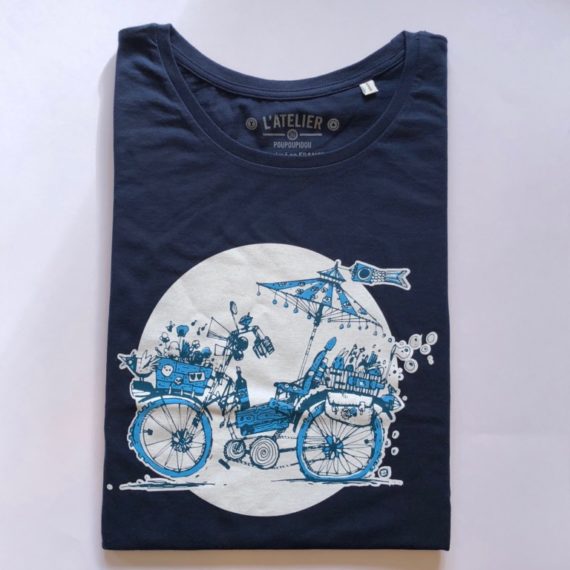 T SHIRT L ATELIER POUPOUPIDOU FEMME BLEU MARINE