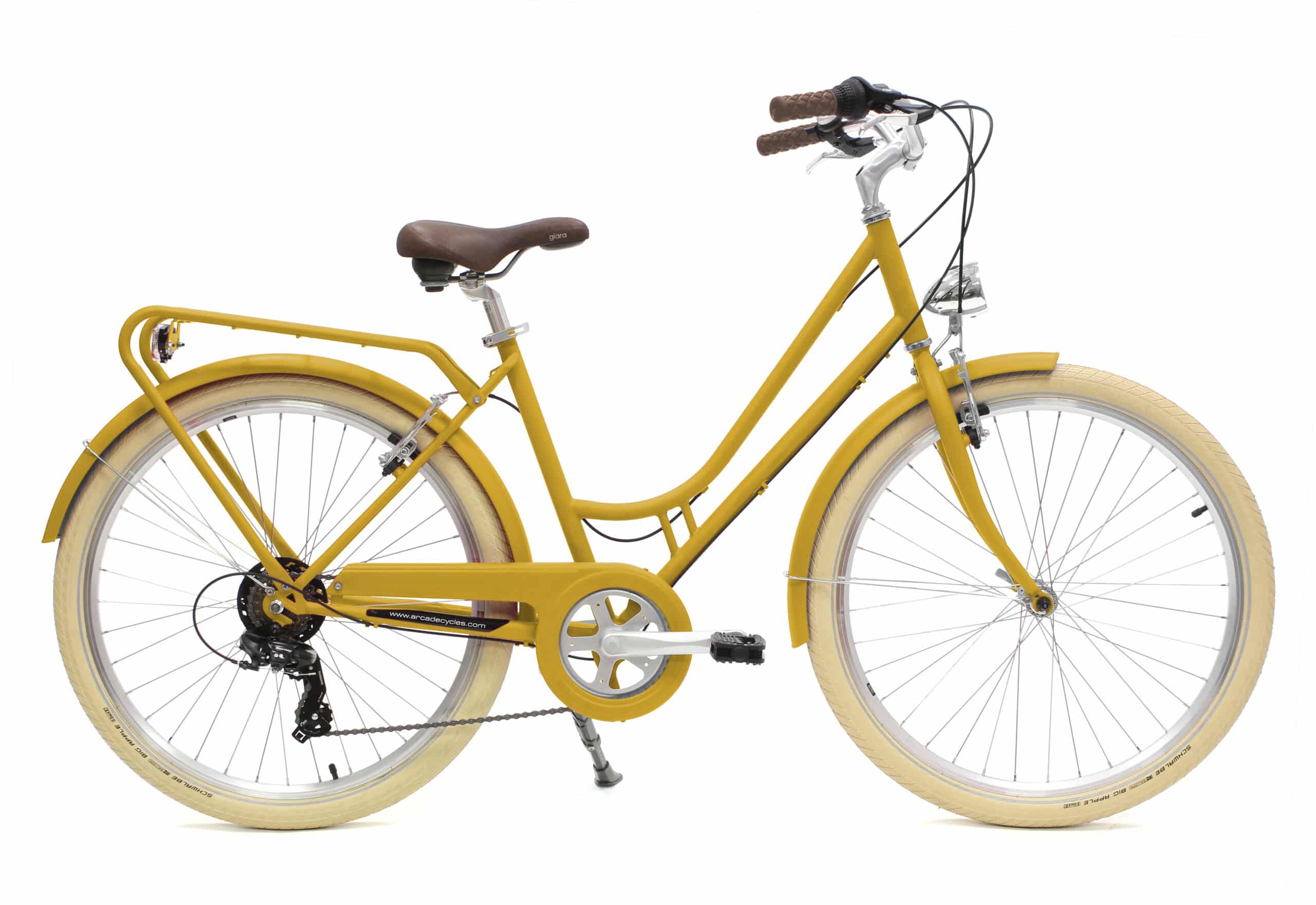 Vélo de ville Renaissance jaune curry dérailleur 6v - Arcade
