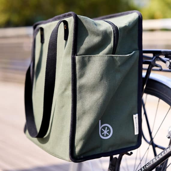 Tote bag kaki et sacoche vélo | Badawin