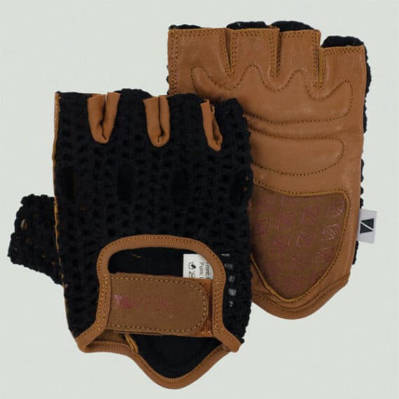 Gants vintage mitaines - Noir et marron- Veeka