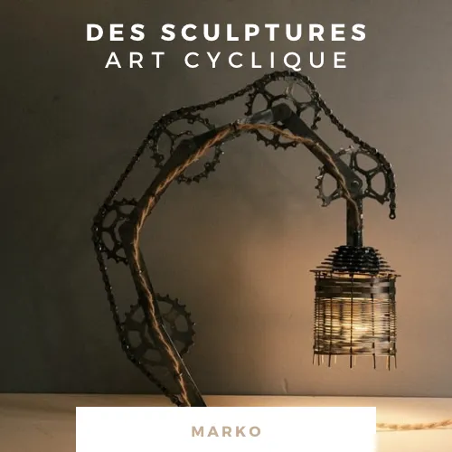 sculpture_marko_artcyclique Sculpture en pièces de vélo recyclées par Marko